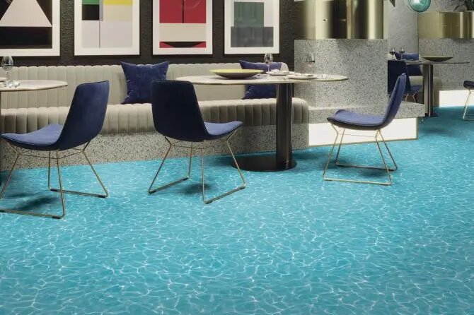 潔福（潔弗樂(lè )）藍色地板 現代空間寧靜美學(xué) 百搭藍色商用家用地板